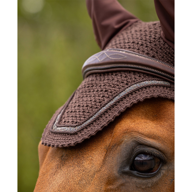 LeMieux Crystal Fly Hood - Brown-1